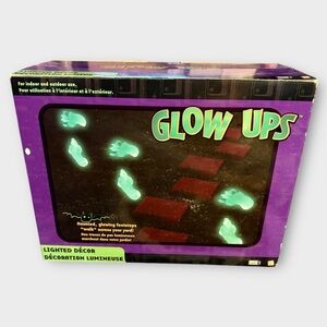 Vintage Blow Mold Halloween Glow Ups Haunted Footsteps Lighted Foot Prints Gemmy